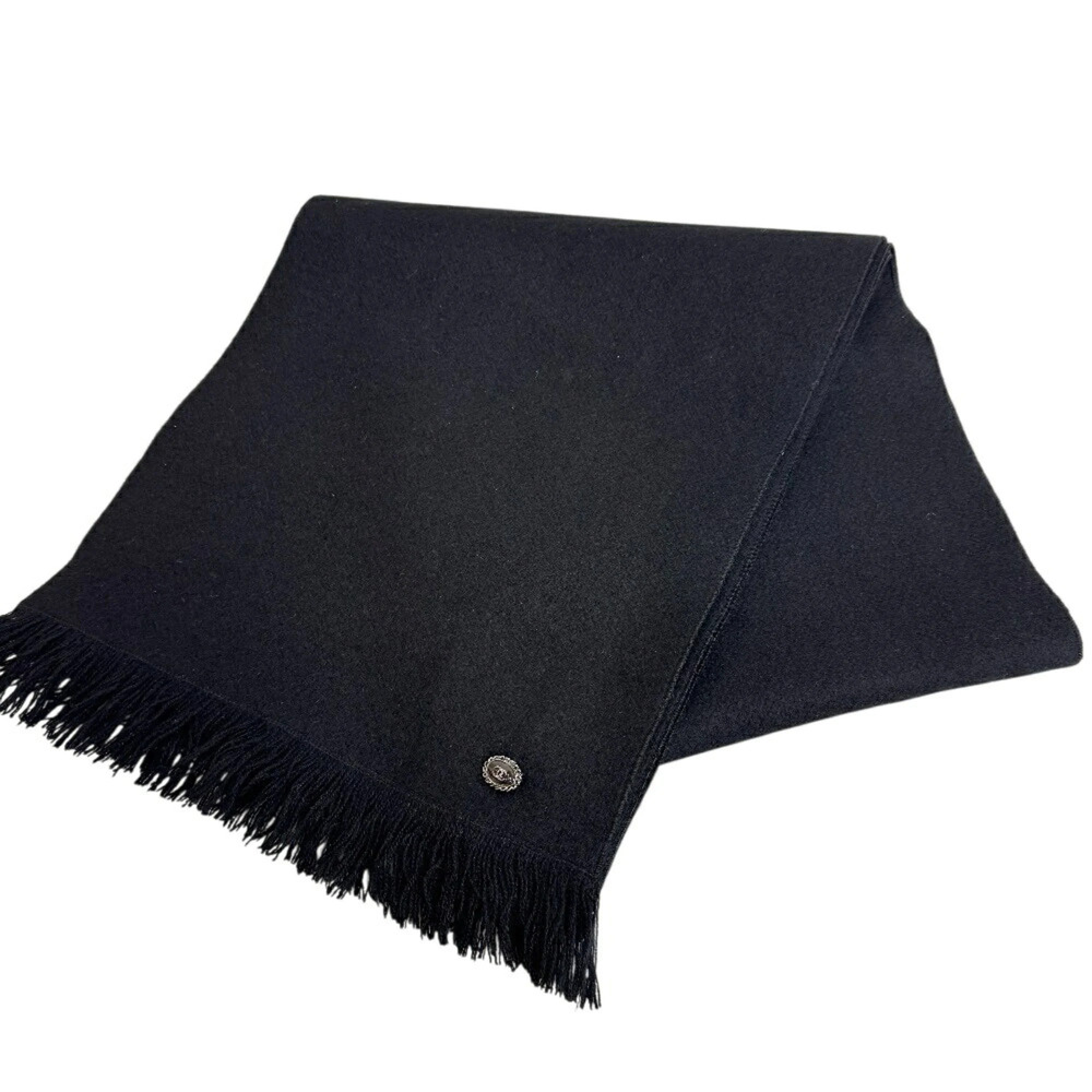 CHANEL P49932V34670 12A Coco Mark Scarf, Black